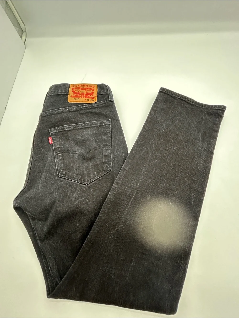 Levi's Button Fly 501 Black Men’s Straight-Leg Jeans 31 x32
